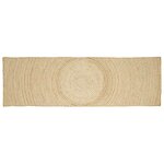 vidaXL Tapis Naturel et Blanc 60 x 250 cm Jute