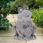 ProGarden Décoration grenouille avec lampe solaire Oxyde de magnésium