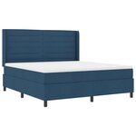vidaXL Lit à ressort LED avec matelas Bleu 180 x 200 cm tissu