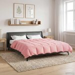 vidaXL Duvet d'hiver Matelassé Rose 200 x 220 cm Microfibre