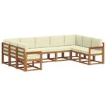 vidaXL Ensemble de canapés d'extérieur 9 pc Naturel et Crème
