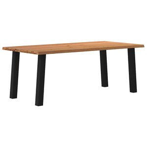 vidaXL Table à manger bord naturel bois massif chêne rectangulaire