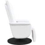 vidaXL Fauteuil inclinable de massage repose-pieds blanc similicuir