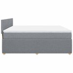 vidaXL Sommier à lattes de lit avec matelas Gris clair 180x200cm Tissu