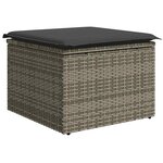 vidaXL Salon de jardin avec coussins 9 Pièces gris résine tressée acacia