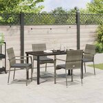 vidaXL Ensemble de salle à manger pour jardin 5 Pièces Gris Poly rotin