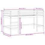 vidaXL Lit mezzanine enfants avec rideaux sans matelas rose 90x200cm