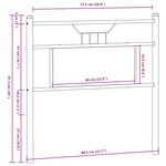 vidaXL Tête de lit chêne marron 75 cm bois d'ingénierie et acier