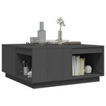 vidaXL Table basse Gris 80x81x36 5 cm Bois massif de pin