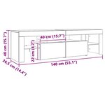 vidaXL Meuble TV avec lumières LED Chêne sonoma 140x36 5x40 cm