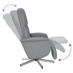 vidaXL Fauteuil inclinable de massage et repose-pieds gris clair tissu