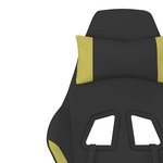 vidaXL Chaise de jeu de massage Noir et vert clair Tissu