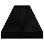 vidaXL Étagère murale flottante Noir brillant 120x23 5x3 8 cm MDF