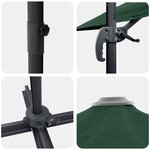 vidaXL Parasol Cantilever Roma Vert 286x285x265 cm Aluminium