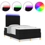 vidaXL Lit à ressorts avec matelas Noir 120 x 200 cm tissu