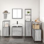 Ensemble de meubles de salle de bain 5 pièces vidaXL Gris Sonoma en bois d'ingénierie