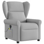 vidaXL Fauteuil de massage inclinable électrique gris nuage tissu