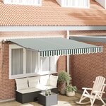 Store Rétractable Automatique vidaXL Vert et Blanc 350x250 cm