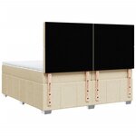 vidaXL Sommier à lattes de lit avec matelas Crème 200x200 cm Tissu