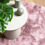 vidaXL Tapis Shaggy à poils longs NAVARRA rose poudré 160x160 cm