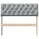vidaXL Tête de lit capitonnée Gris clair 90 cm Pin massif