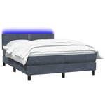 vidaXL Sommier à lattes de lit et matelas et LED gris foncé 140x210cm velours
