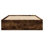vidaXL Cadre de lit chêne fumé 135x190 cm bois d'ingénierie