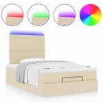 vidaXL Cadre de lit ottoman avec matelas crème 120x200cm tissu