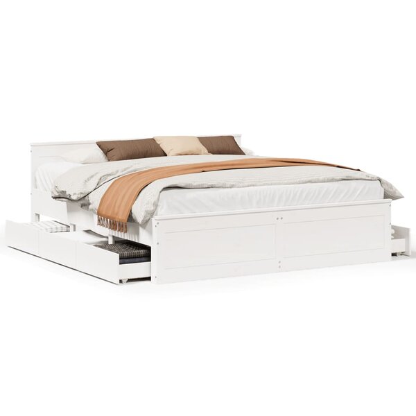 vidaXL Cadre de lit sans matelas avec tête de lit 180x200 cm bois pin