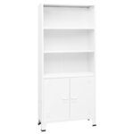 vidaXL Bibliothèque industrielle Blanc 80x32x180 cm Acier