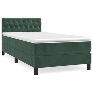 vidaXL Sommier à lattes de lit avec matelas Vert foncé 90x190 cm