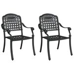 vidaXL Chaise de jardin 2 Pièces Noir 55 x 56 5 x 91cm Aluminium