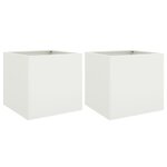 vidaXL Jardinières 2 Pièces blanc 49x47x46 cm acier