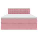 vidaXL Lit de Rangement avec matelas Rose 140 x 190 cm Velours