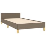 vidaXL Cadre de lit avec tête de lit sans matelas taupe 90x190cm tissu