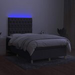vidaXL Sommier à lattes de lit matelas LED gris foncé 120x190 cm tissu