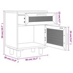 vidaXL Tables de chevet 2Pièces Blanc Bois de pin massif et rotin naturel
