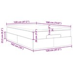 vidaXL Lit ottoman avec matelas gris foncé 120x190 cm velours