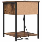 vidaXL Cabinet de chevet avec tiroir 2 Pièces Chêne fumé 42 x 41 x 56 cm