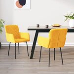 vidaXL Chaises à manger lot de 2 Jaune Velours