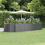 vidaXL Lit surélevé de jardin Anthracite Acier galvanisé