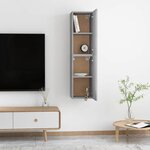 vidaXL   Cabinet TV mural   2 Pièces Gris béton 30.5 x 30 x 60 cm