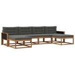 vidaXL Ensemble de canapés d'extérieur 6 pc Naturel et Anthracite