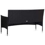 vidaXL Salon de jardin 4 Pièces avec coussins Résine tressée Noir