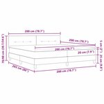 vidaXL Lit à ressort LED avec matelas Noir 200 x 200 cm tissu