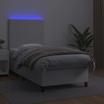 vidaXL Sommier à lattes de lit avec matelas et LED Blanc 100x200 cm