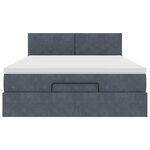 vidaXL Cadre de lit ottoman avec matelas gris foncé 140x190 cm velours