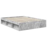 vidaXL Cadre de lit Gris Béton 150 x 200 cm Pin massif