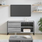 vidaXL Meuble TV Gris Sonoma 100 x 36 x 49 5 cm Bois d'ingénierie