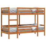 vidaXL Lit superposé sans matelas cire marron 90x200 cm pin massif